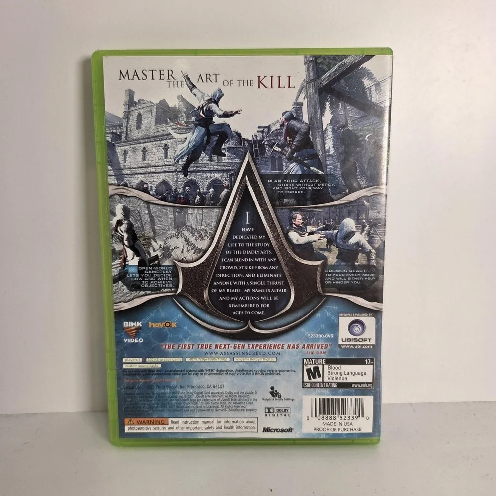 Assassin's Creed Microsoft Xbox 360 Video Game CIB M Ubisoft NTSC 2007 Action